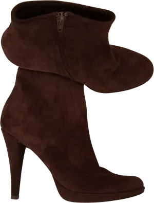 00's Brown Suede Semi Platform Ankle Boots by Pedro Garcia
