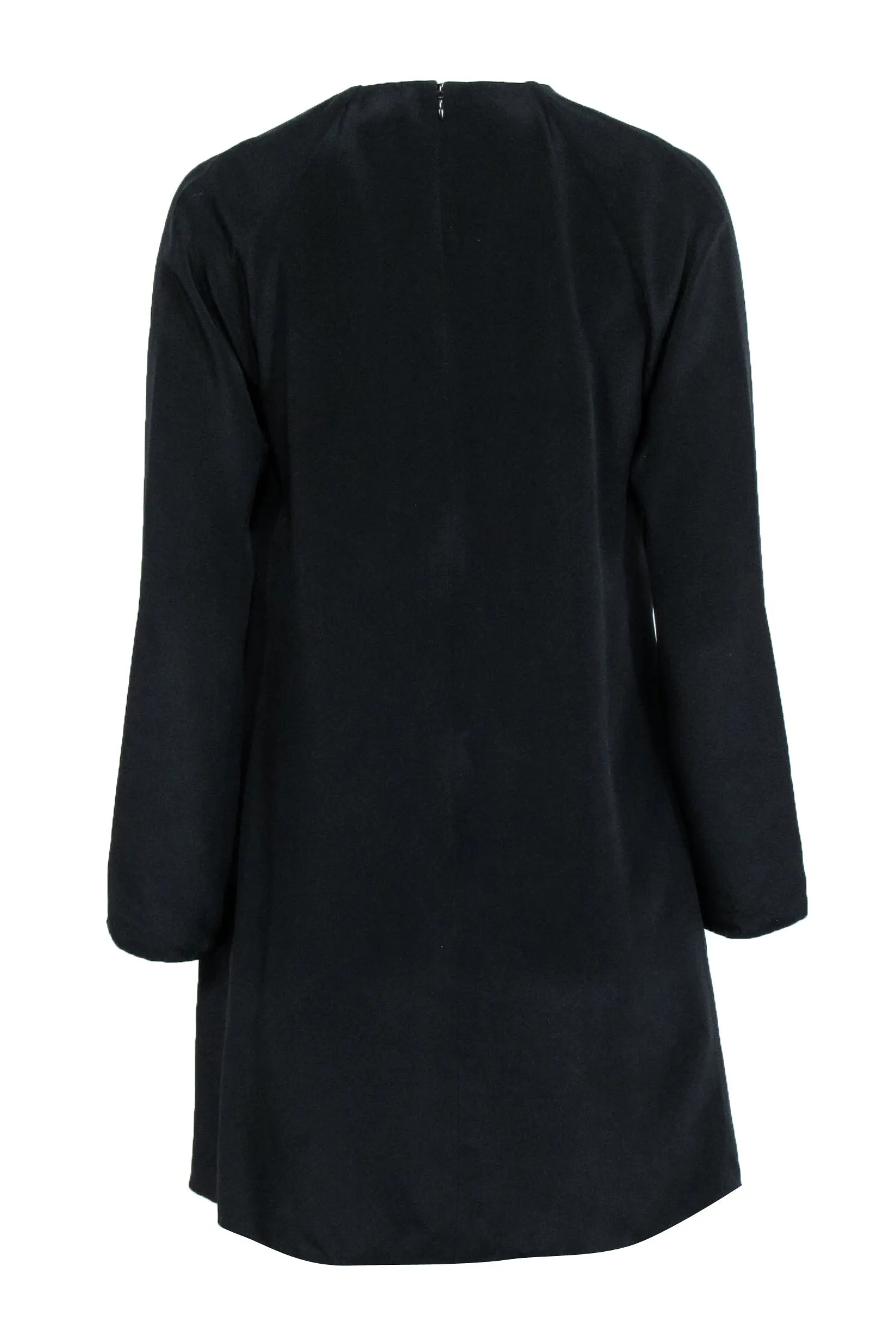 3.1 Phillip Lim - Black Silk Long Sleeve Dress w/ Beaded Neckline Sz 6