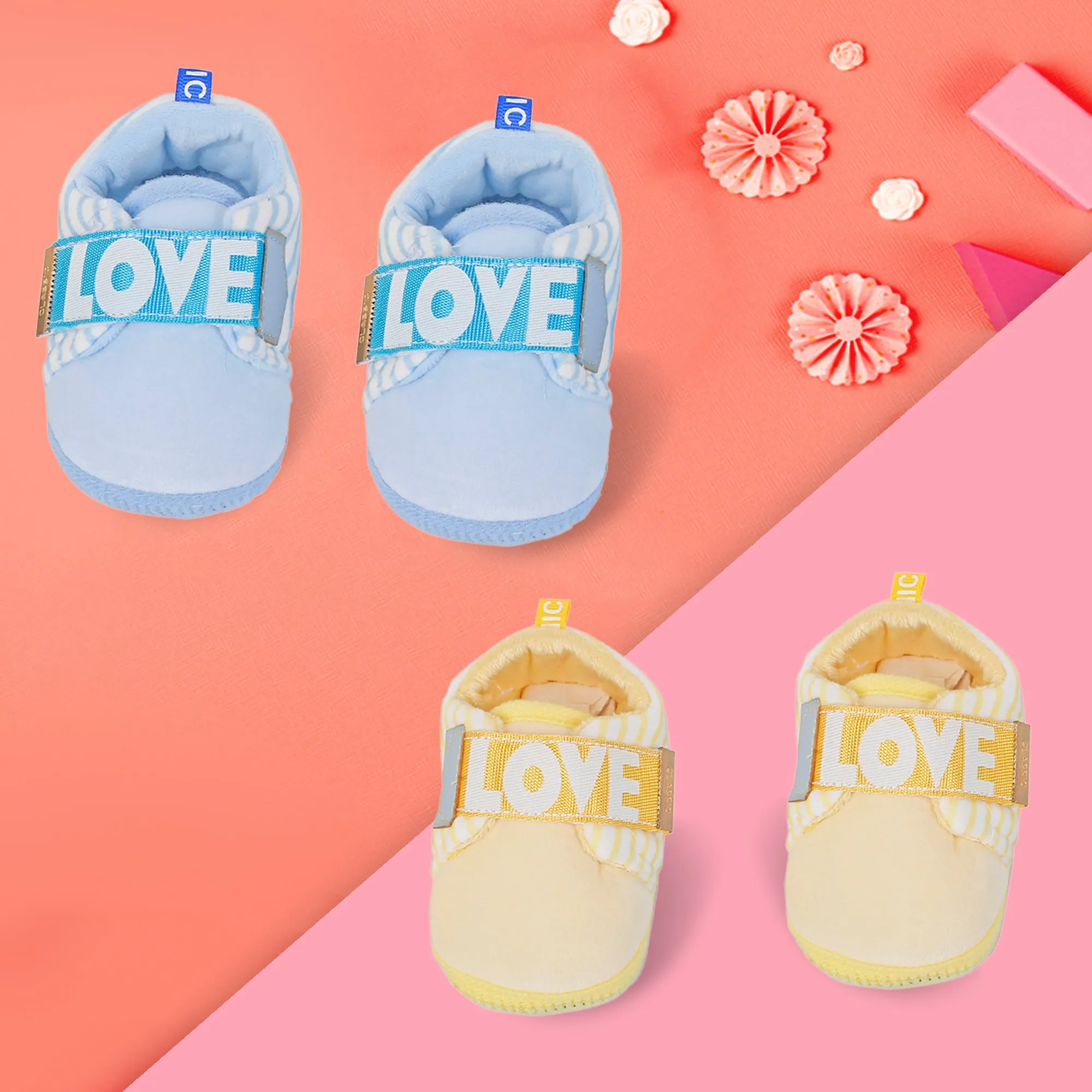 All About Love Yellow And Blue 2 Pk Booties