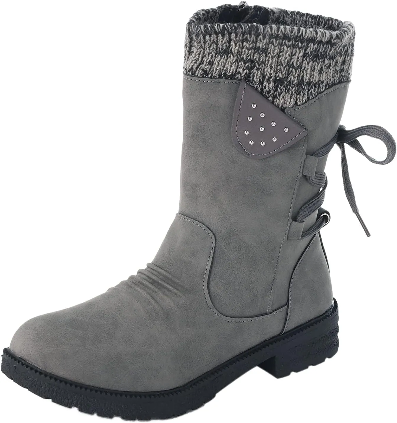 AMDBEL Boots For Women Cowboy Style, Chelsea Boots Women Flower Embroidery Mid Calf Chunky Platform Boots Cowgirls Boots