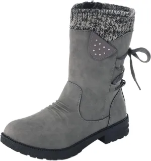 AMDBEL Boots For Women Cowboy Style, Chelsea Boots Women Flower Embroidery Mid Calf Chunky Platform Boots Cowgirls Boots