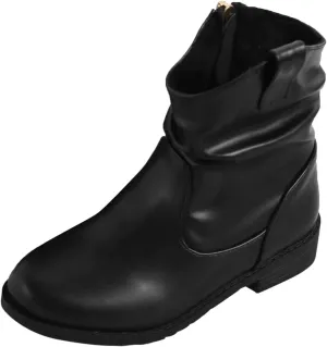 Baby Girls Zip Side Ankle Boots Low Heel Riding Little Girls Riding Boots Non Slip Breathable Shoes Toddler Boots