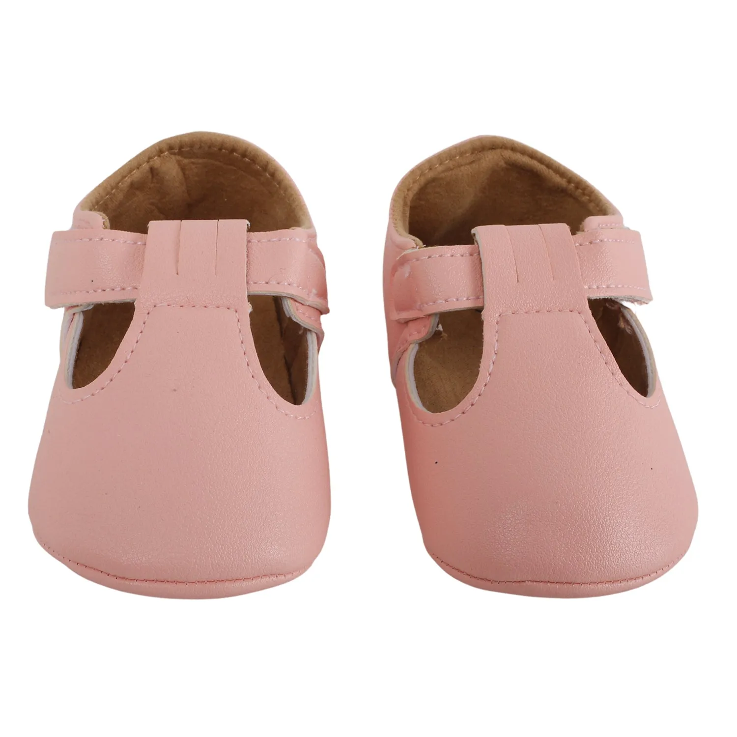 Baby Moo Dressy Pink Velcro Booties