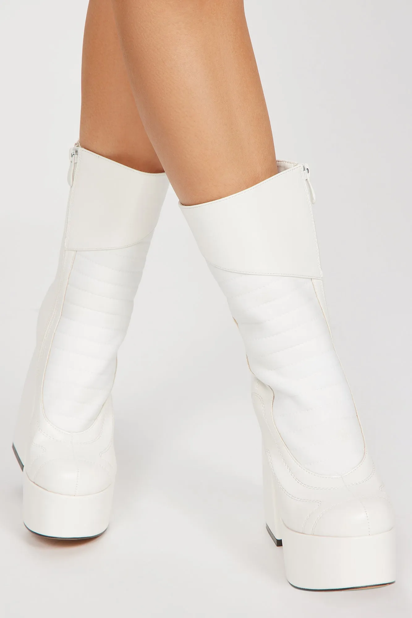 Best Kept Secret Platform Booties - White
