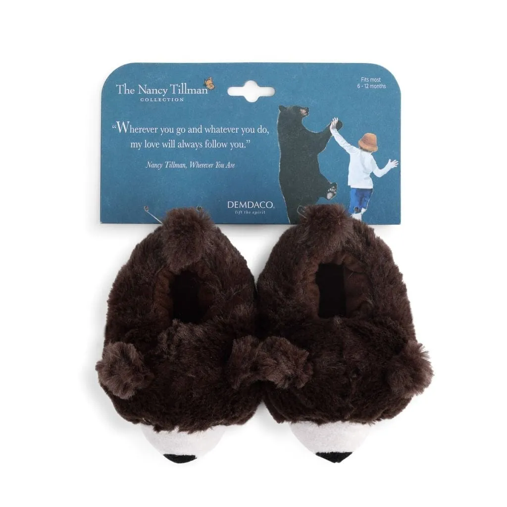 BLACK BEAR BOOTIES for Babies-Nancy Tillman Collection 6-12mo *