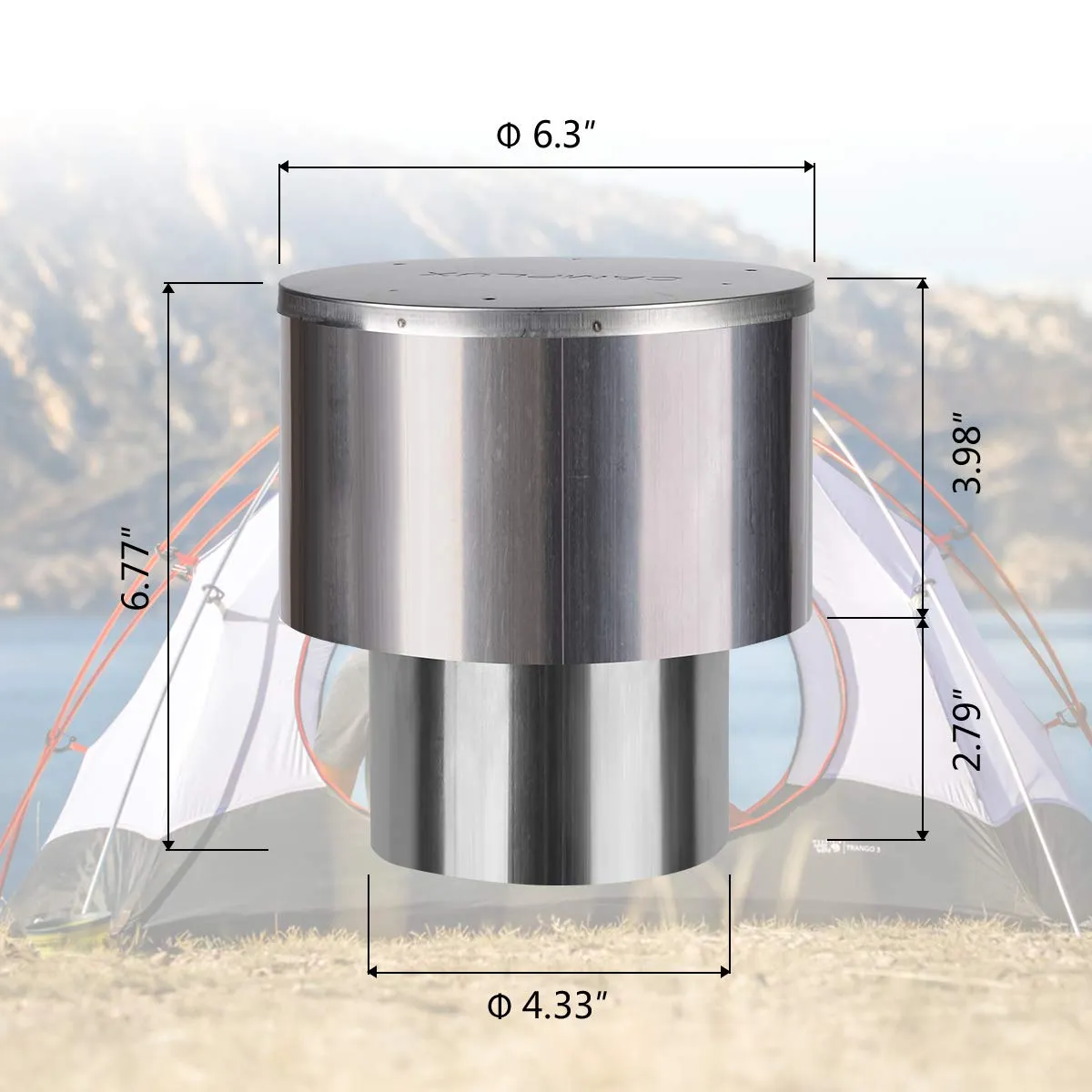 Camplux 4.33'' (110mm) Rain Cap - Stainless Steel, Rain & Wind-proof