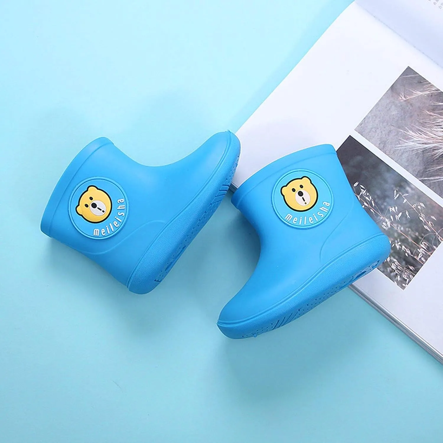 Children's Spring Fall Cartoon Waterproof Rain Boots for Little Kids Toddler Baby Boys Girls Anti-Slip Ankle Rainshoes