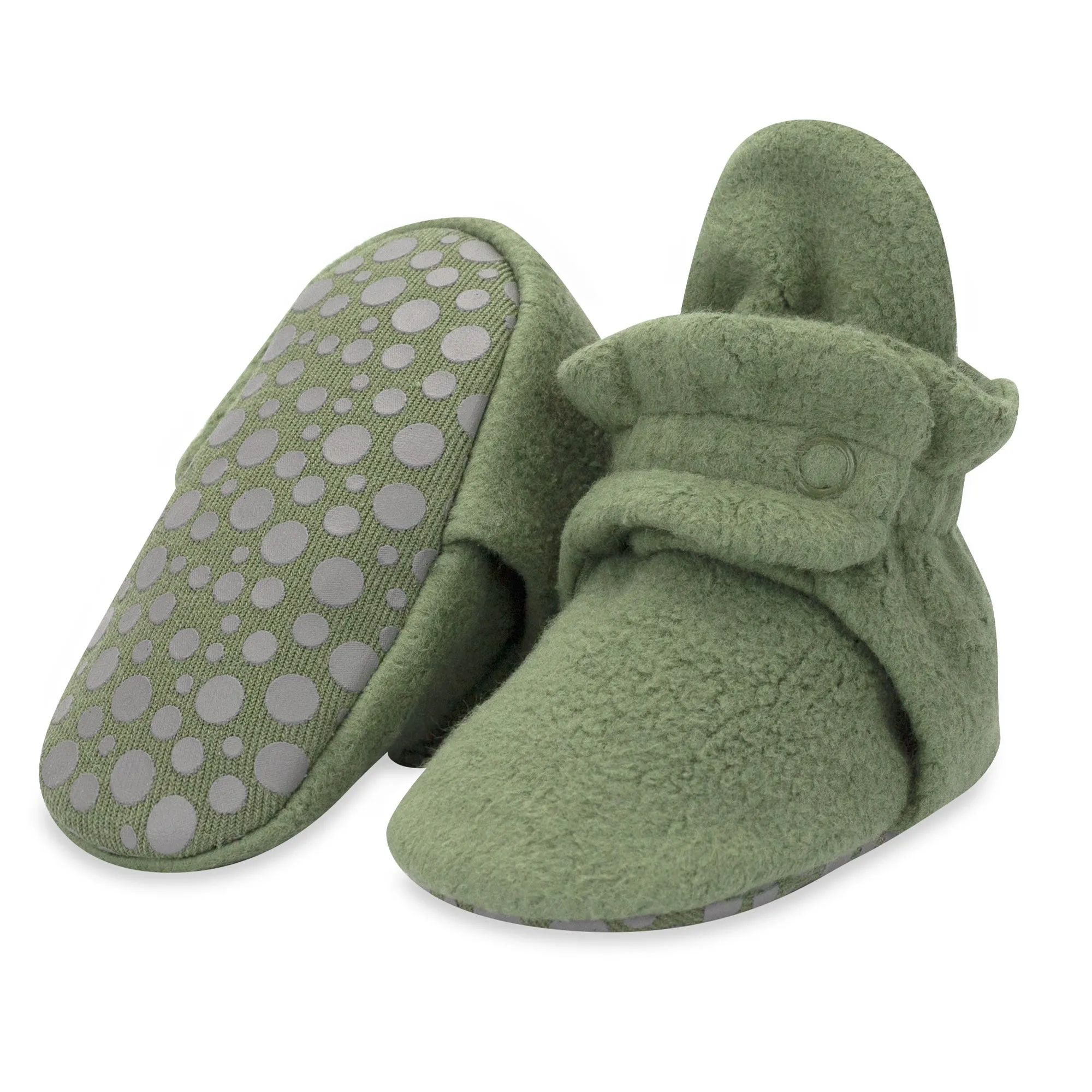 Cozie Fleece Gripper Baby Bootie 3 Pack - Black/Gray/Olive