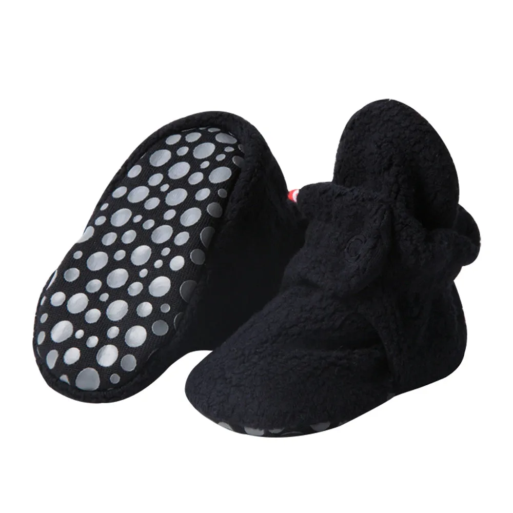 Cozie Fleece Gripper Baby Bootie 3 Pack - Black/Gray/Olive