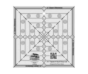 Creative Grids 6-1/2" Square It Up & Fussy Cut Quilt Ruler
