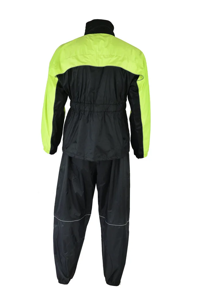 DS592HV Motorcycle Rain Suit (Hi-Viz Yellow)