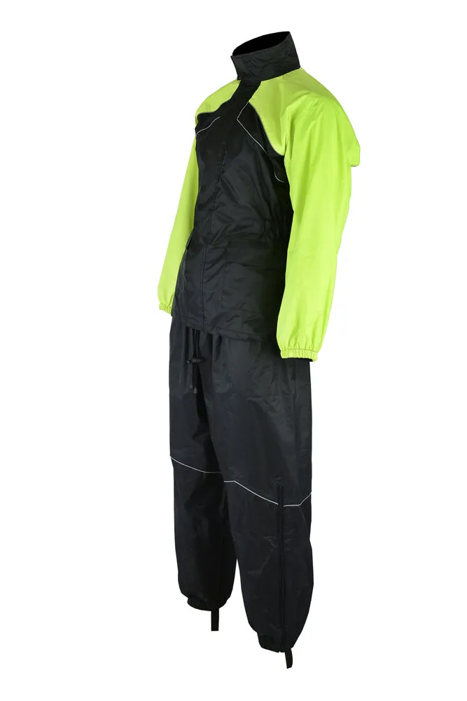 DS592HV Motorcycle Rain Suit (Hi-Viz Yellow)