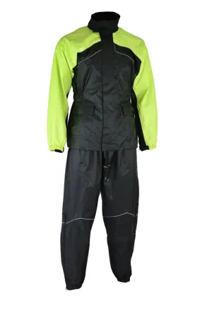 DS592HV Motorcycle Rain Suit (Hi-Viz Yellow)