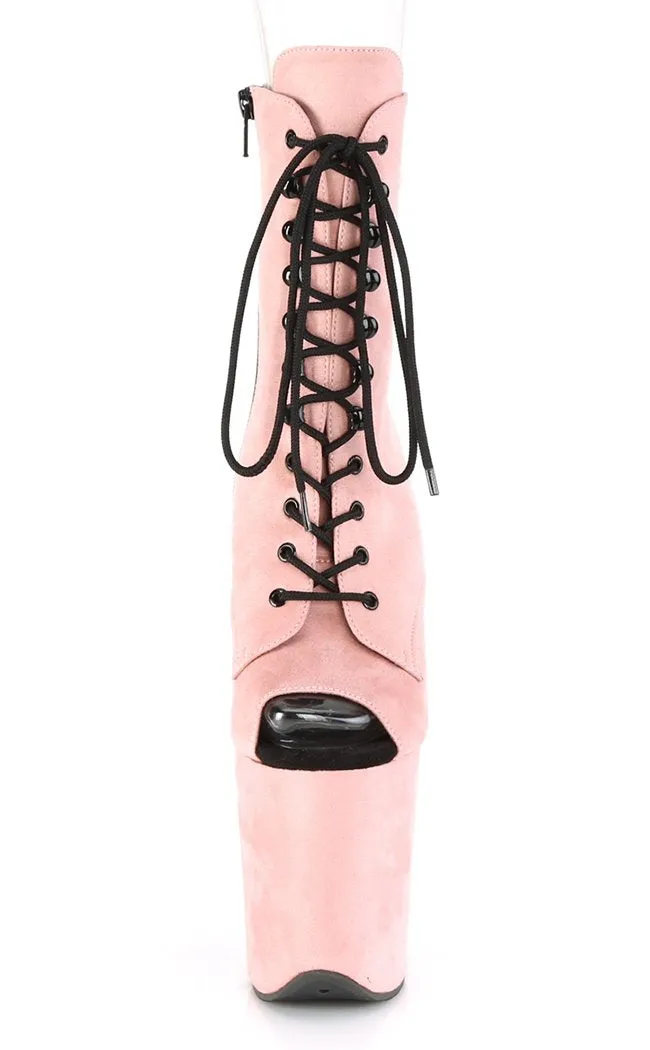 FLAMINGO-1021FS Baby Pink Suede Ankle Boots