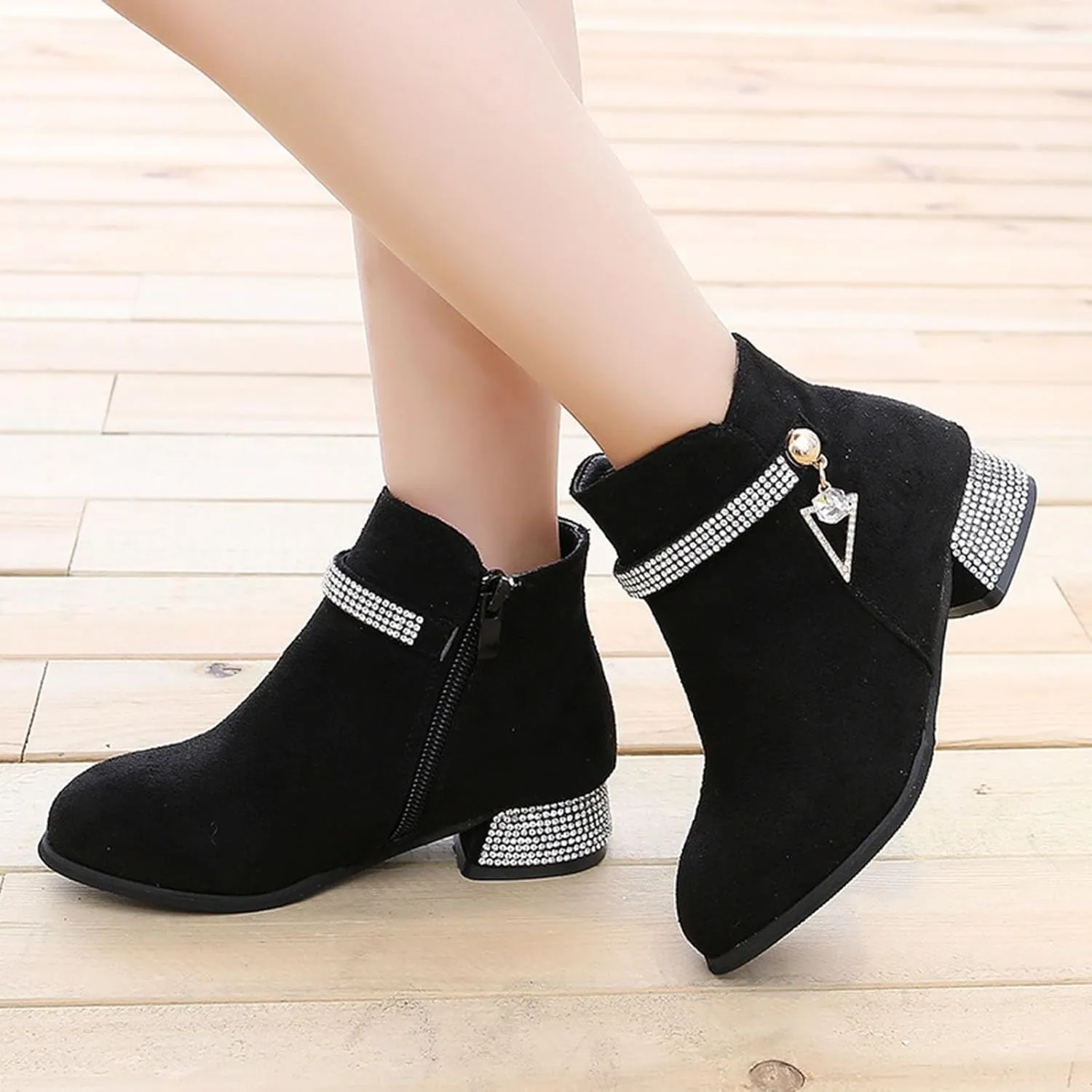 Girls Fashion Ankle Boot Children's Casual Shoes Short Boots Plush Lining Newborn First Walkes Shoes for Infant