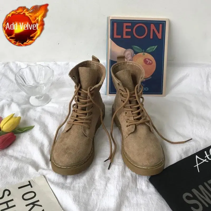 Hnzxzm Short Shoes For Women Punk Style Female Ankle Boots With Laces Combat Black Footwear Lace-up Booties Y2k Pu Chic Elegant Autumn