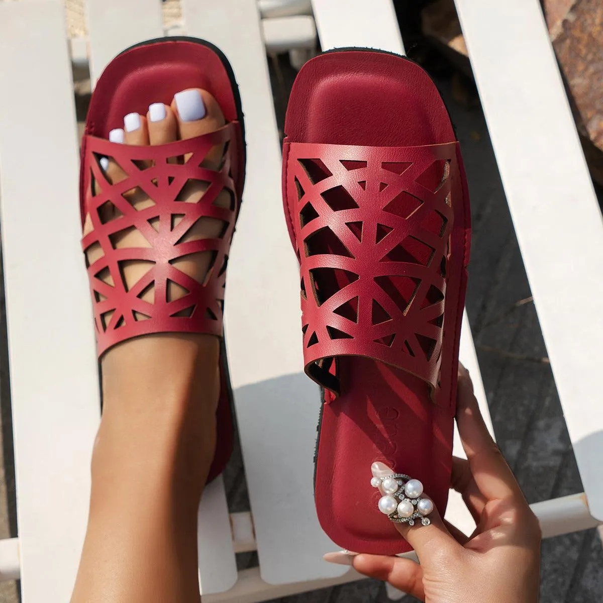 Hollow Strappy Sandals
