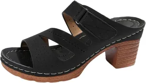 Low Block Chunky Heels Sandals for Women 2025 Sexy Platform Heels for Women Boho Comfortable Open Toe Sandals Summer Casual & Party Sandal Adjustable Slide Walking Shoes Summer Slippers 2025