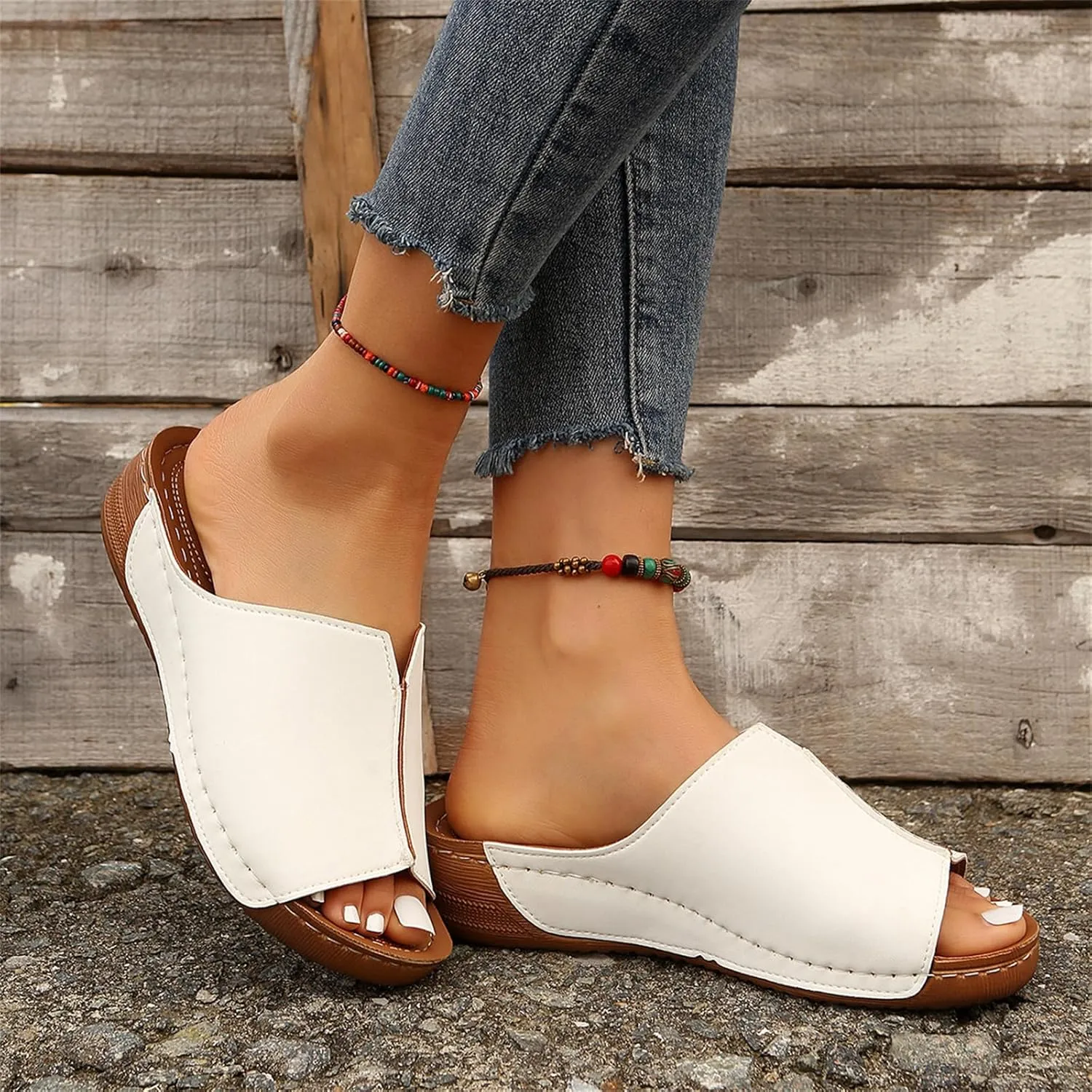 Sandals Women Comfortable Dressy Arch Support Orthotic Flip Flops Summer Casual Flat Feet Walking Orthopedic Slippers Slides