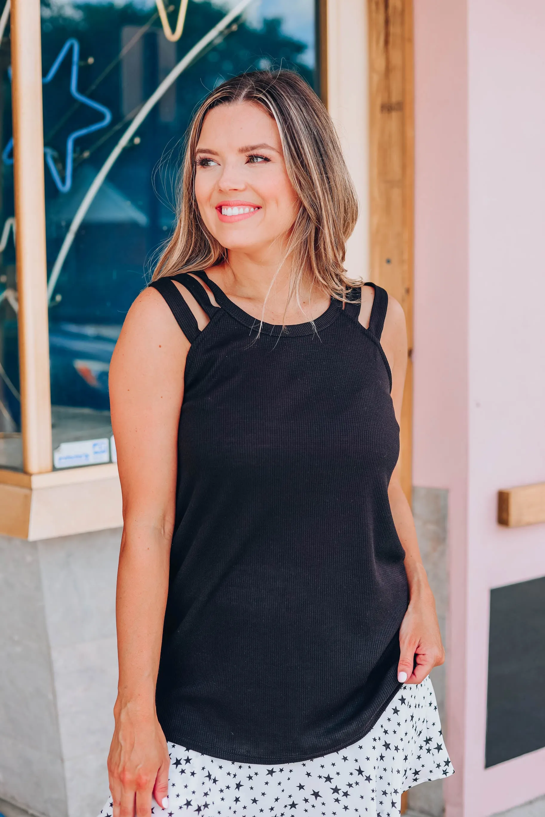 Sensational Strappy Tank - Black