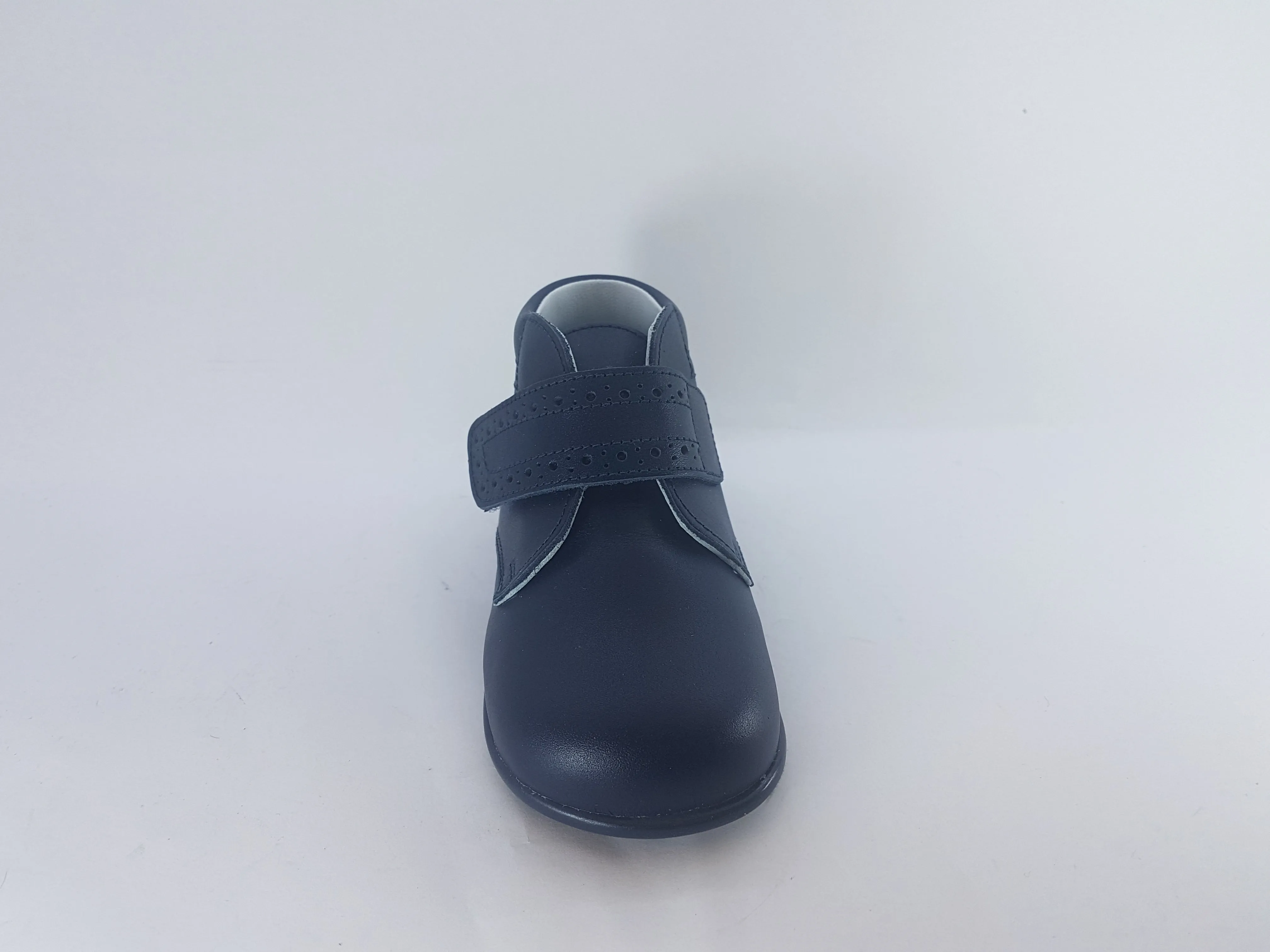 Shawn & Jeffery Navy Velcro Baby Leather Bootie
