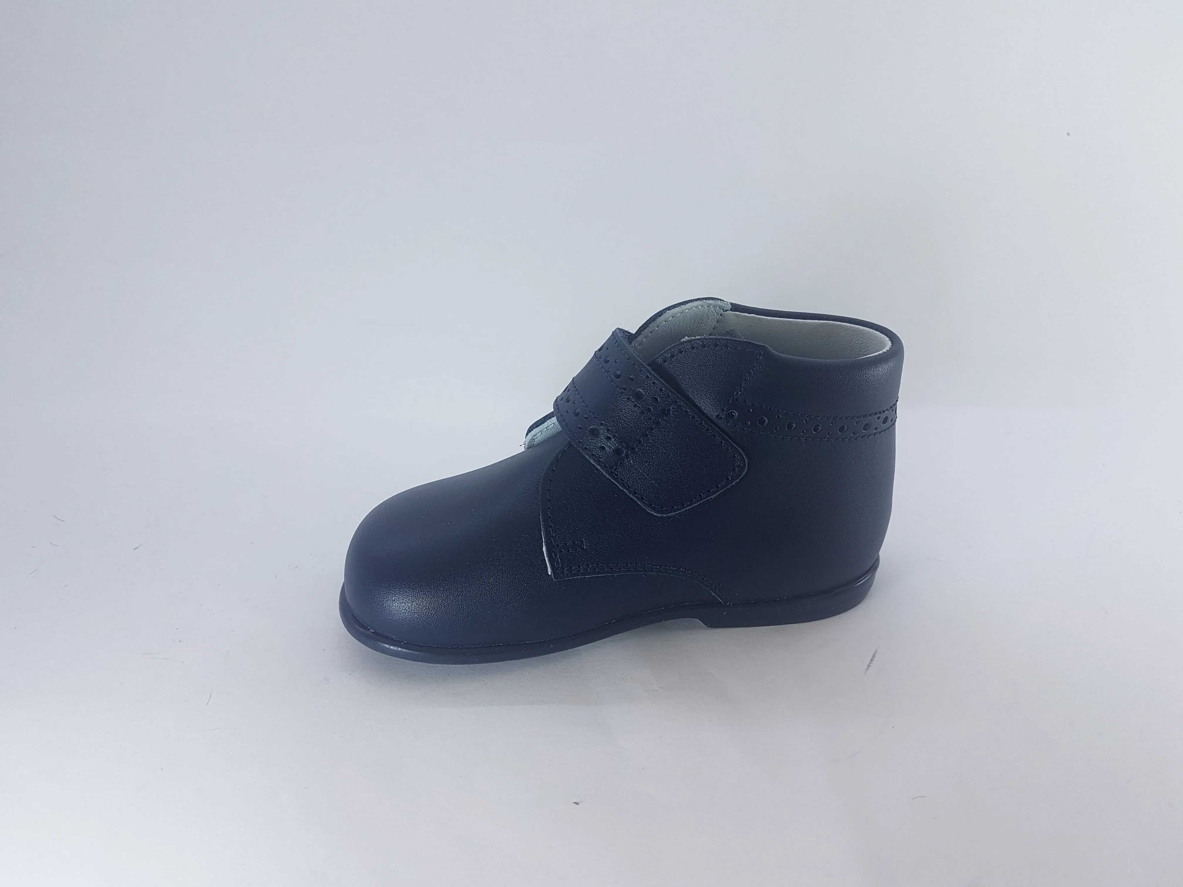 Shawn & Jeffery Navy Velcro Baby Leather Bootie