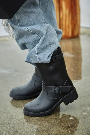 Stormy Water Resistant Rain Boots - Black