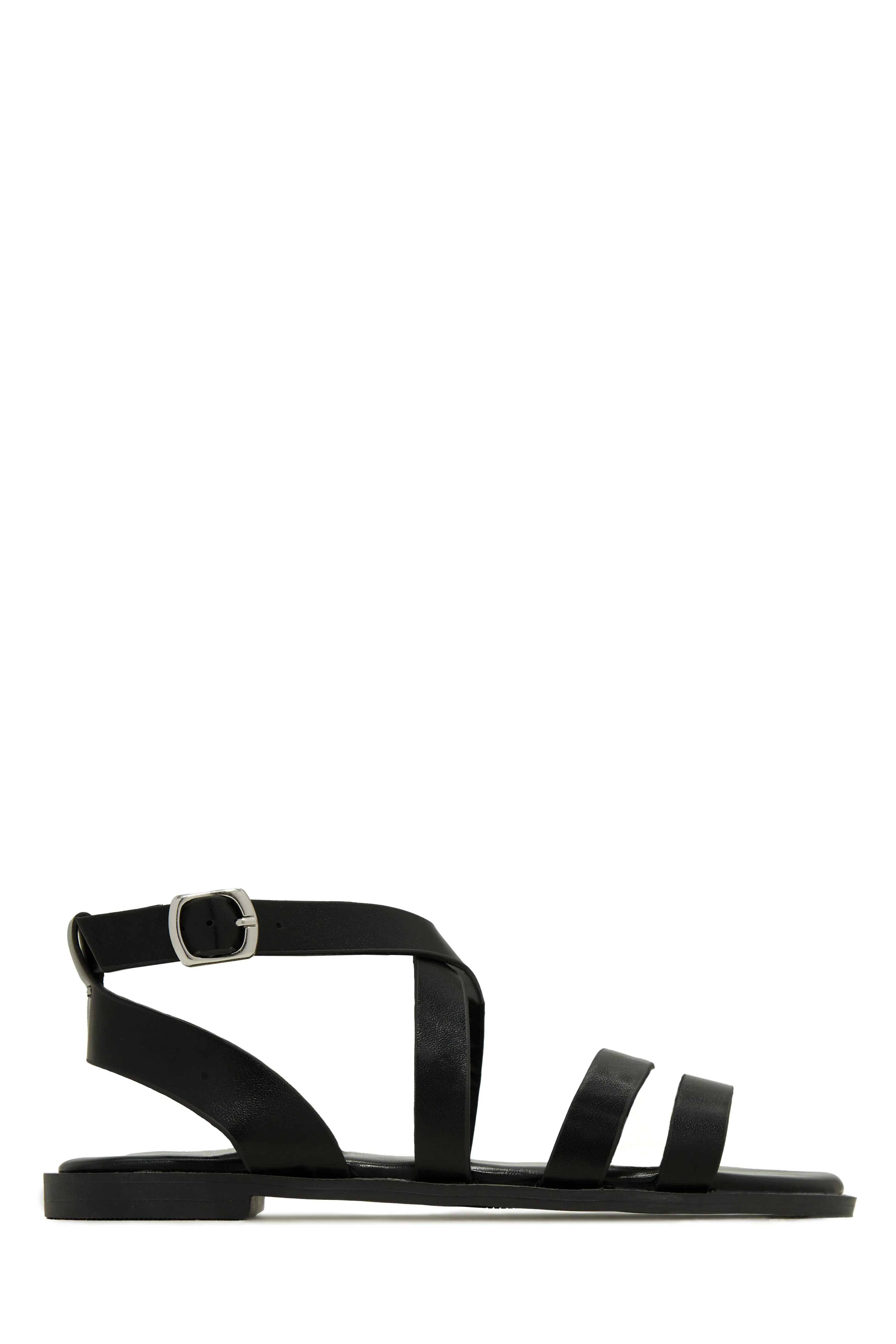 Sun Seeker Flat Strappy Sandals - White