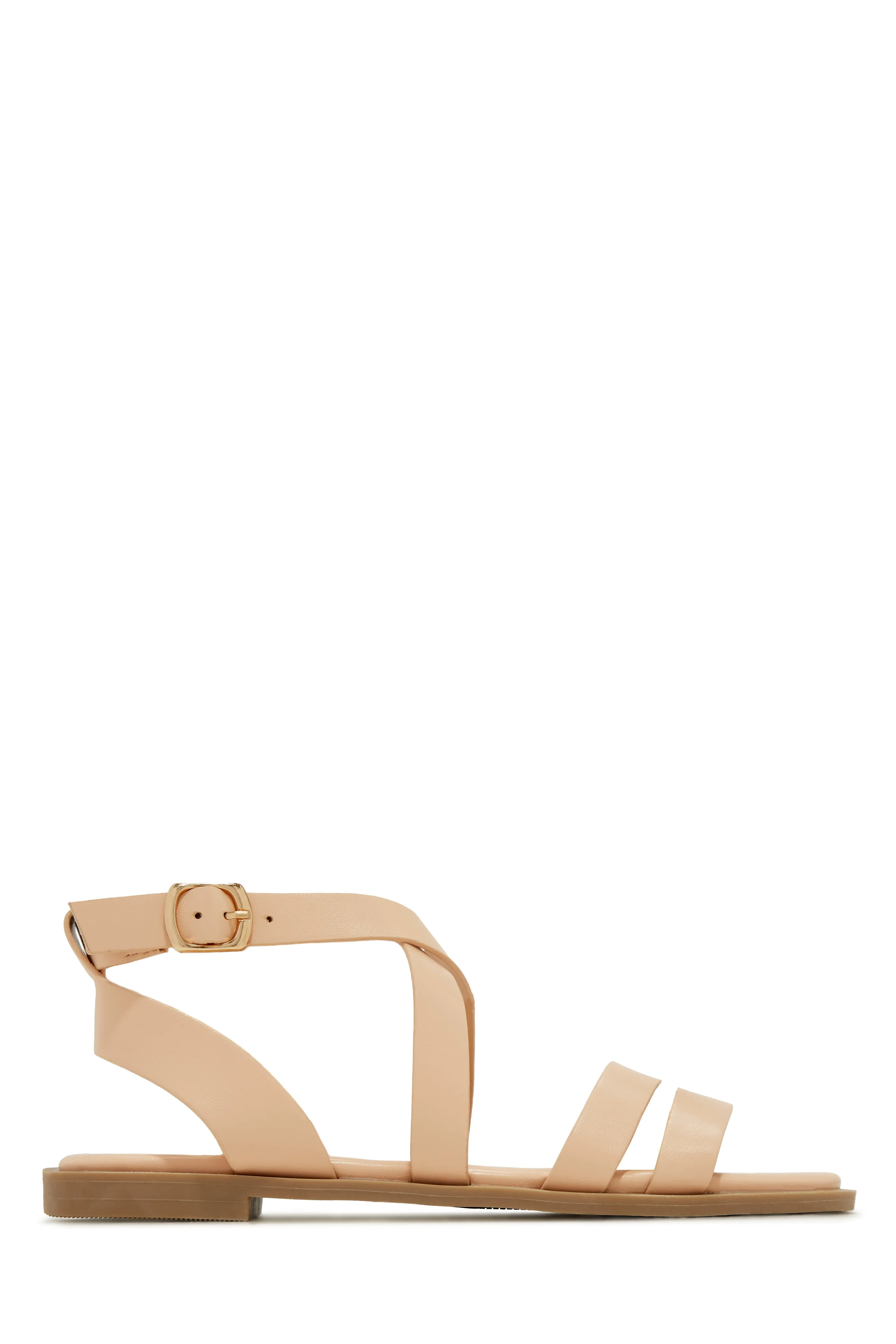 Sun Seeker Flat Strappy Sandals - White