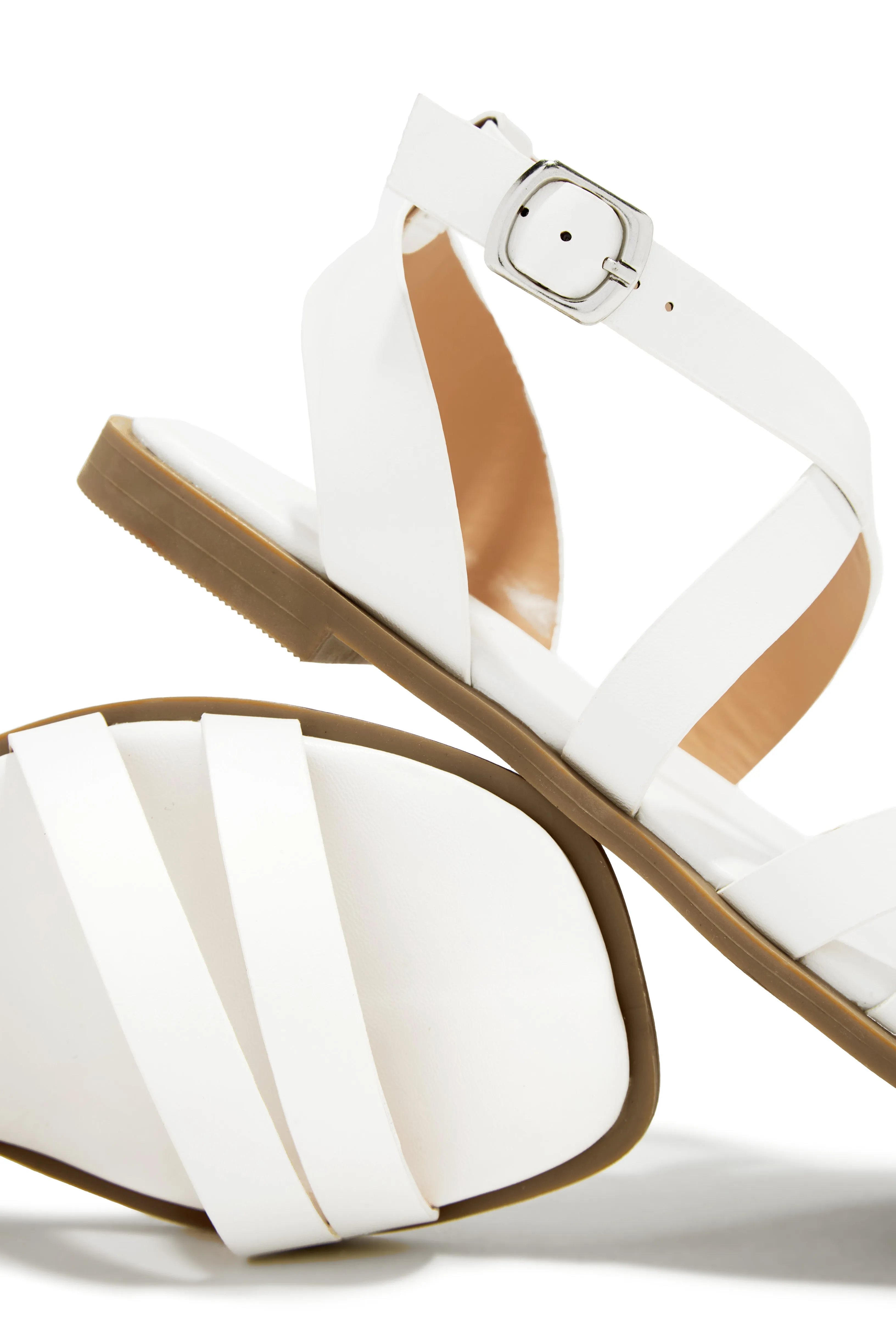 Sun Seeker Flat Strappy Sandals - White