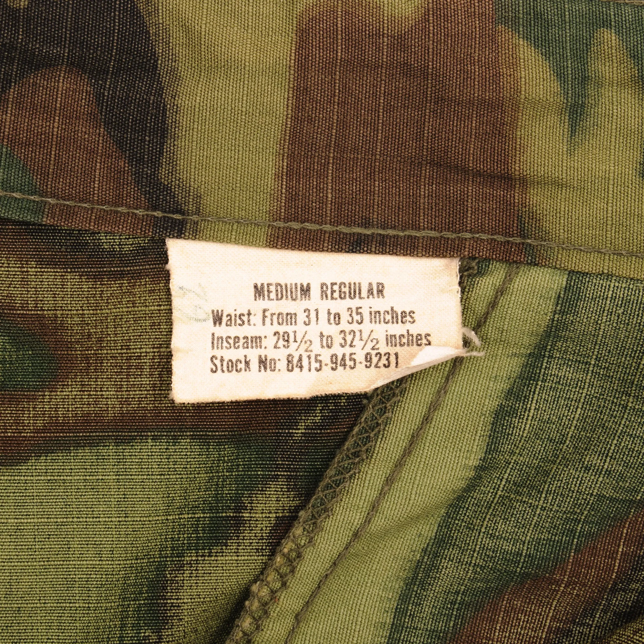VINTAGE US ARMY TROPICAL COMBAT TROUSERS 6TH PATTERN ERDL RIP STOP PANTS 1968 SIZE MEDIUM REG W35 L29