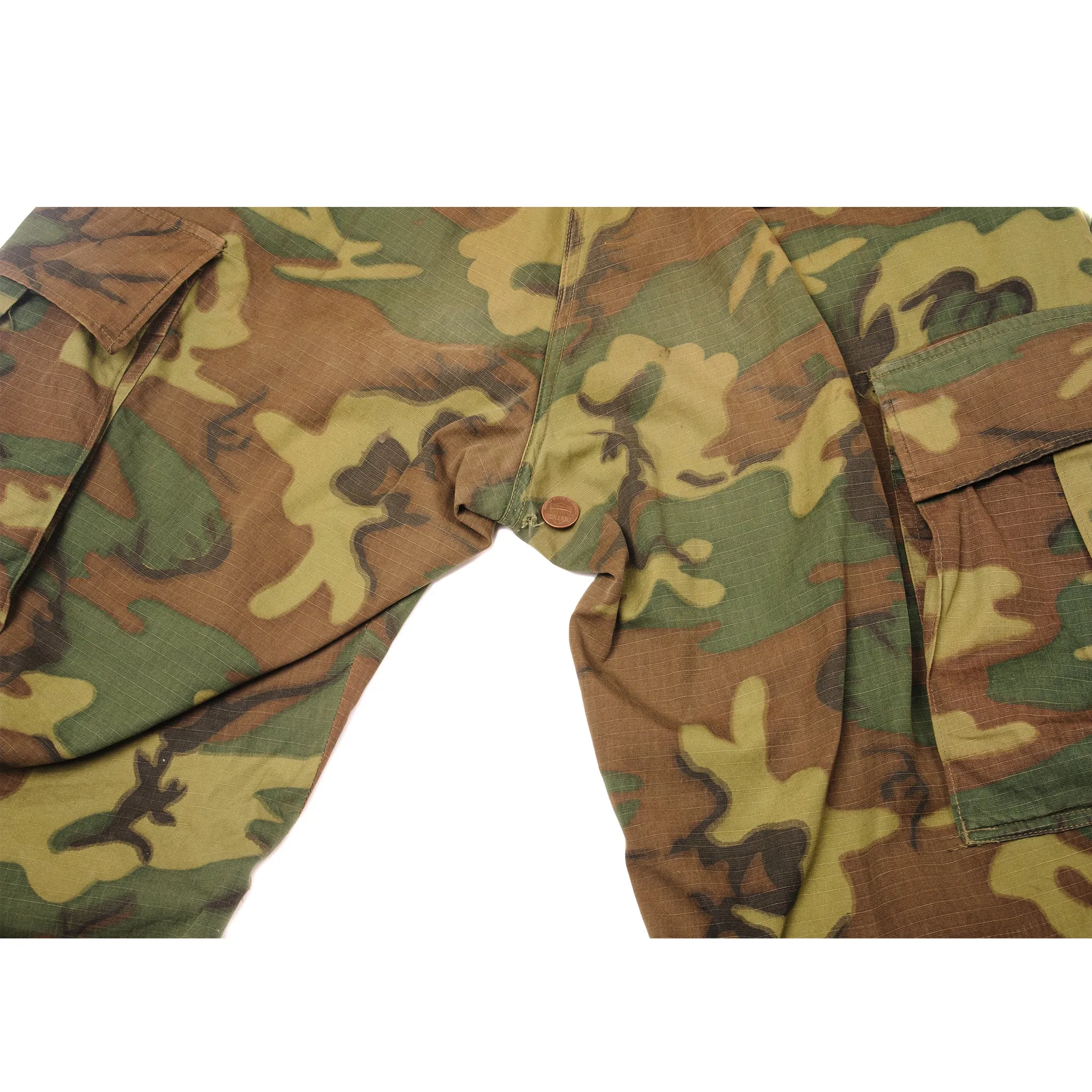 VINTAGE US ARMY TROPICAL COMBAT TROUSERS 6TH PATTERN ERDL RIP STOP PANTS 1968 SIZE MEDIUM REG W35 L29