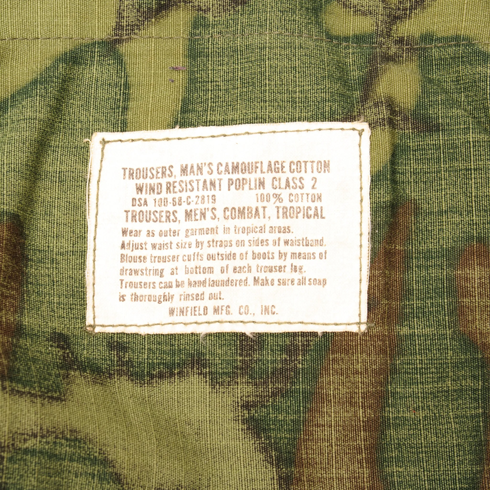 VINTAGE US ARMY TROPICAL COMBAT TROUSERS 6TH PATTERN ERDL RIP STOP PANTS 1968 SIZE MEDIUM REG W35 L29