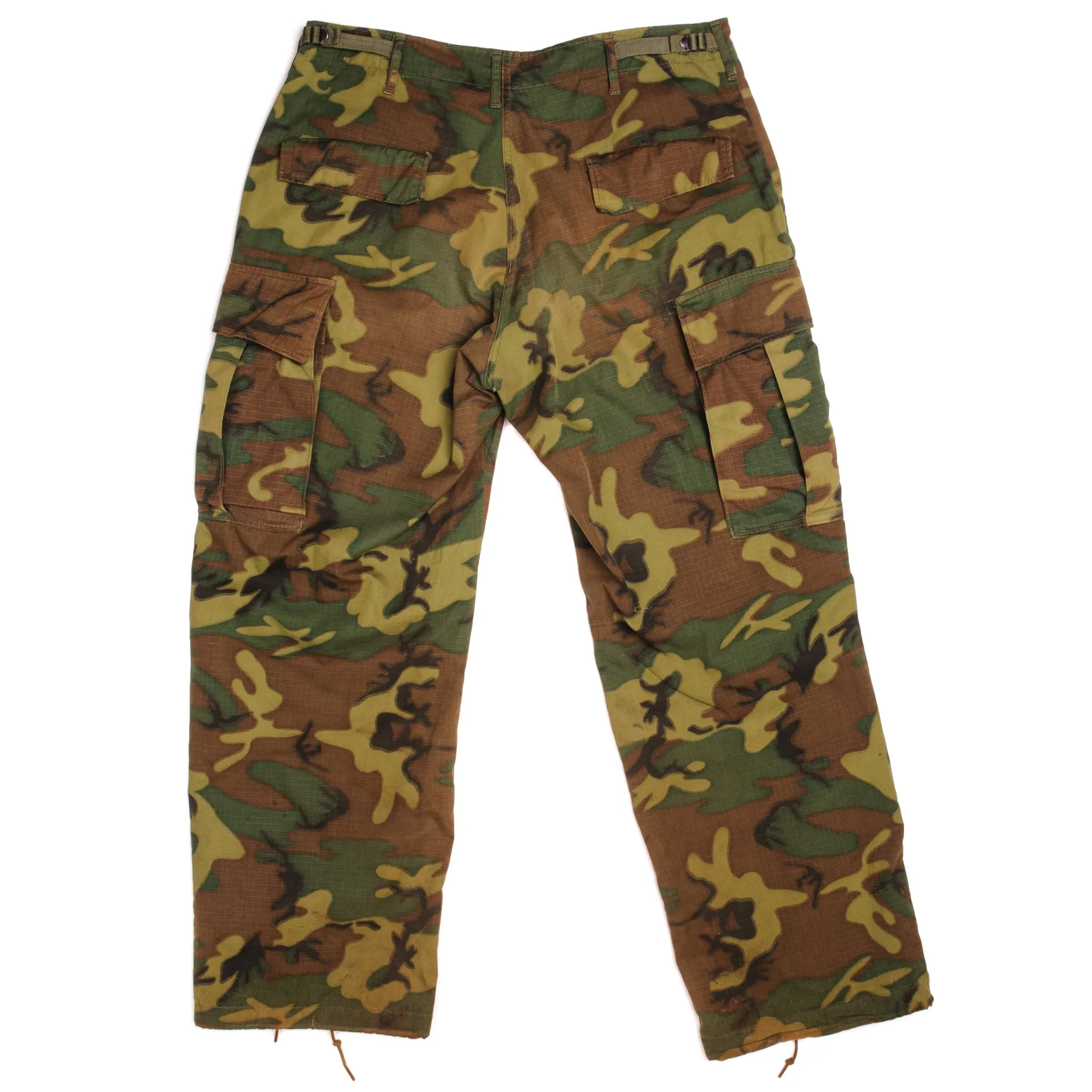 VINTAGE US ARMY TROPICAL COMBAT TROUSERS 6TH PATTERN ERDL RIP STOP PANTS 1968 SIZE MEDIUM REG W35 L29