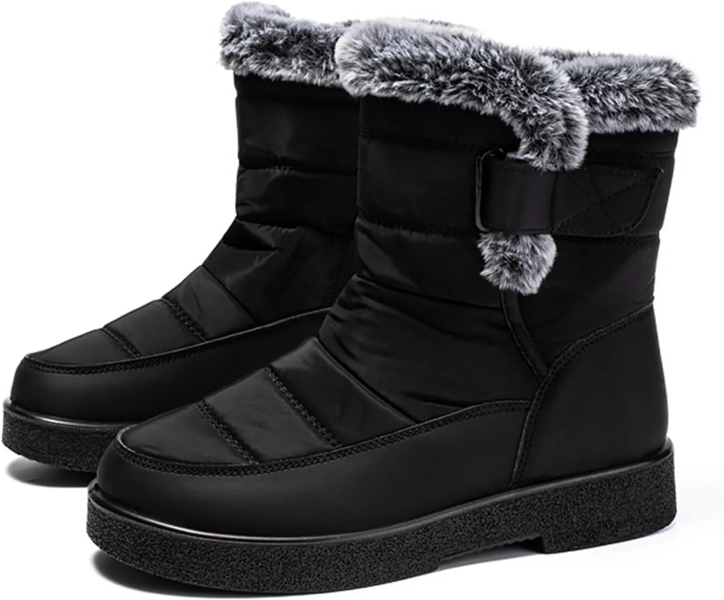 Winter Boots for Women Snow Boots for Women Ladies Fashion Winter Plush Insulation Solid Color Thick Heels Snow Boots