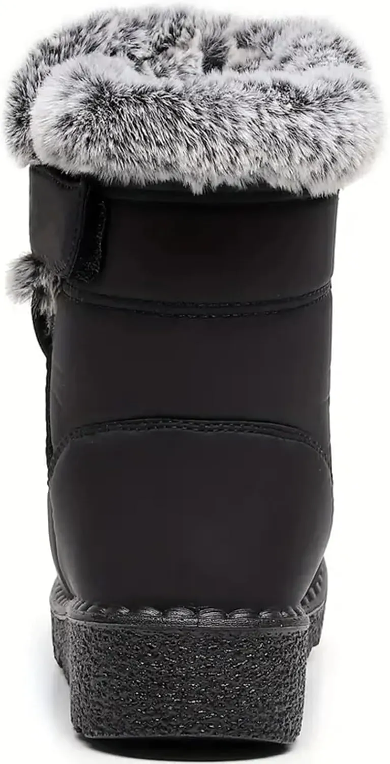 Winter Boots for Women Snow Boots for Women Ladies Fashion Winter Plush Insulation Solid Color Thick Heels Snow Boots