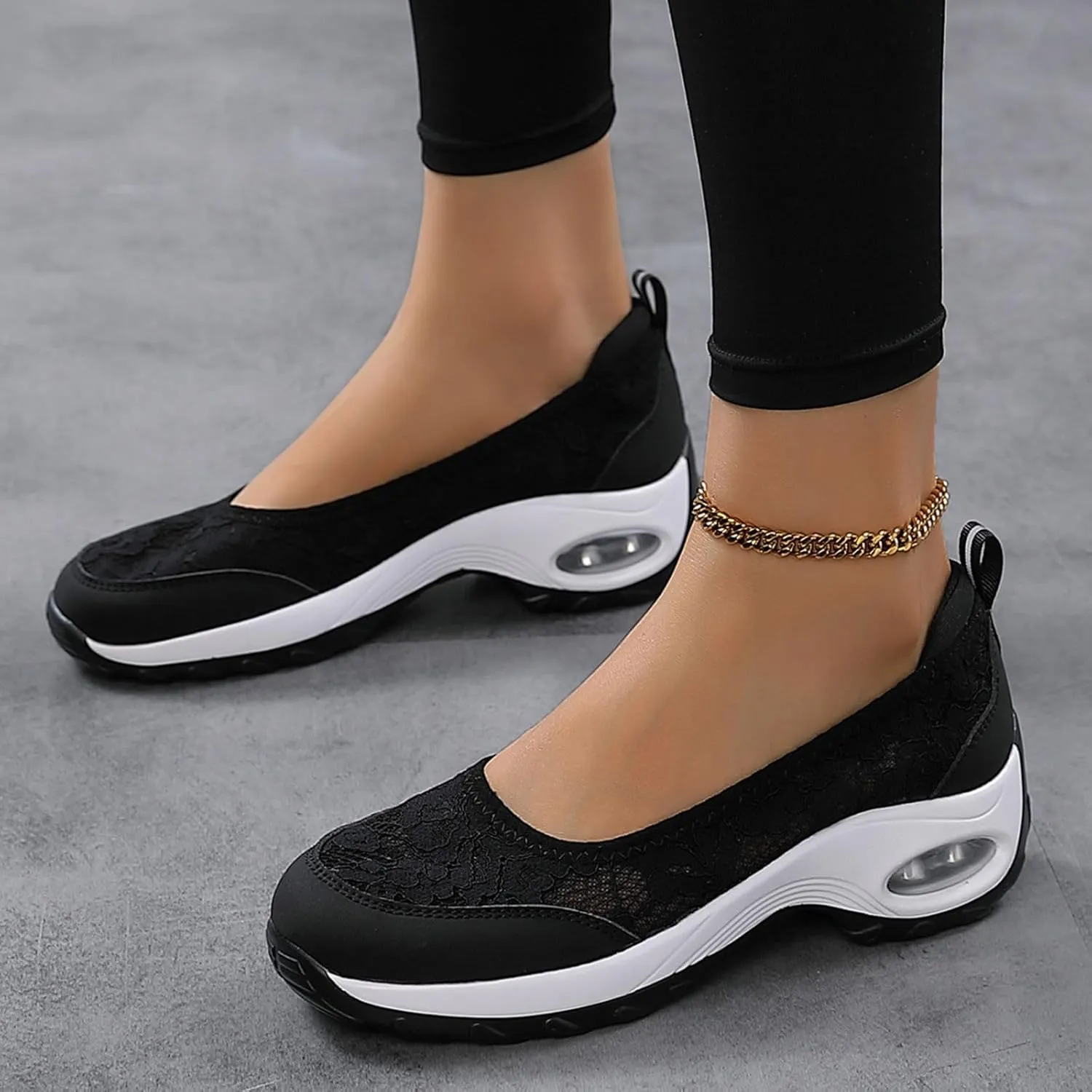 Women Sneakers Fashionable New Pattern Solid Color Lace Decoration Cute Thick Sole Flat Bottom Teal Shoes Women