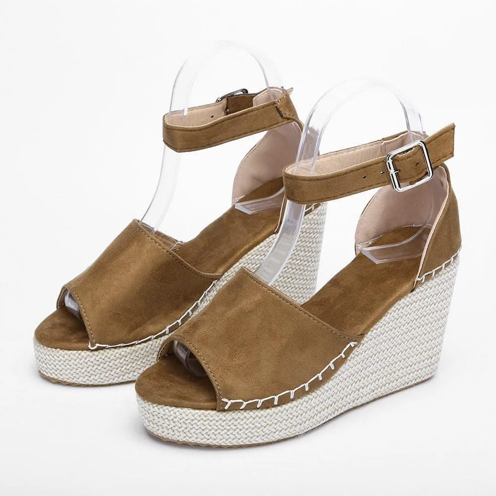 Women's Platform Sandals 2025 Espadrilles Dressy Casual Sandals Travel Slides Wedge Ankle Strap Open Toe Sandal 2025
