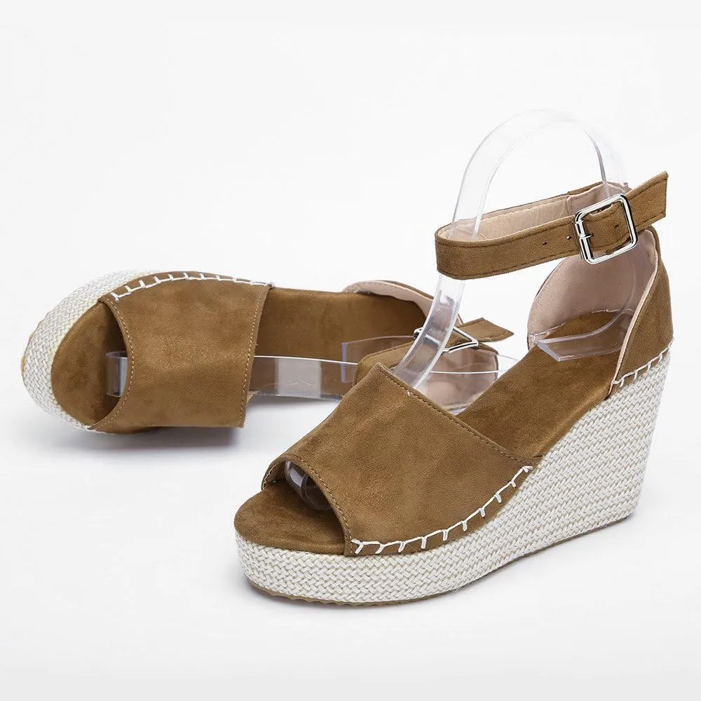 Women's Platform Sandals 2025 Espadrilles Dressy Casual Sandals Travel Slides Wedge Ankle Strap Open Toe Sandal 2025