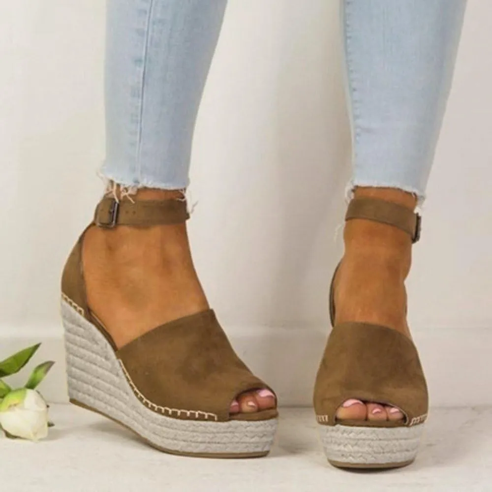 Women's Platform Sandals 2025 Espadrilles Dressy Casual Sandals Travel Slides Wedge Ankle Strap Open Toe Sandal 2025