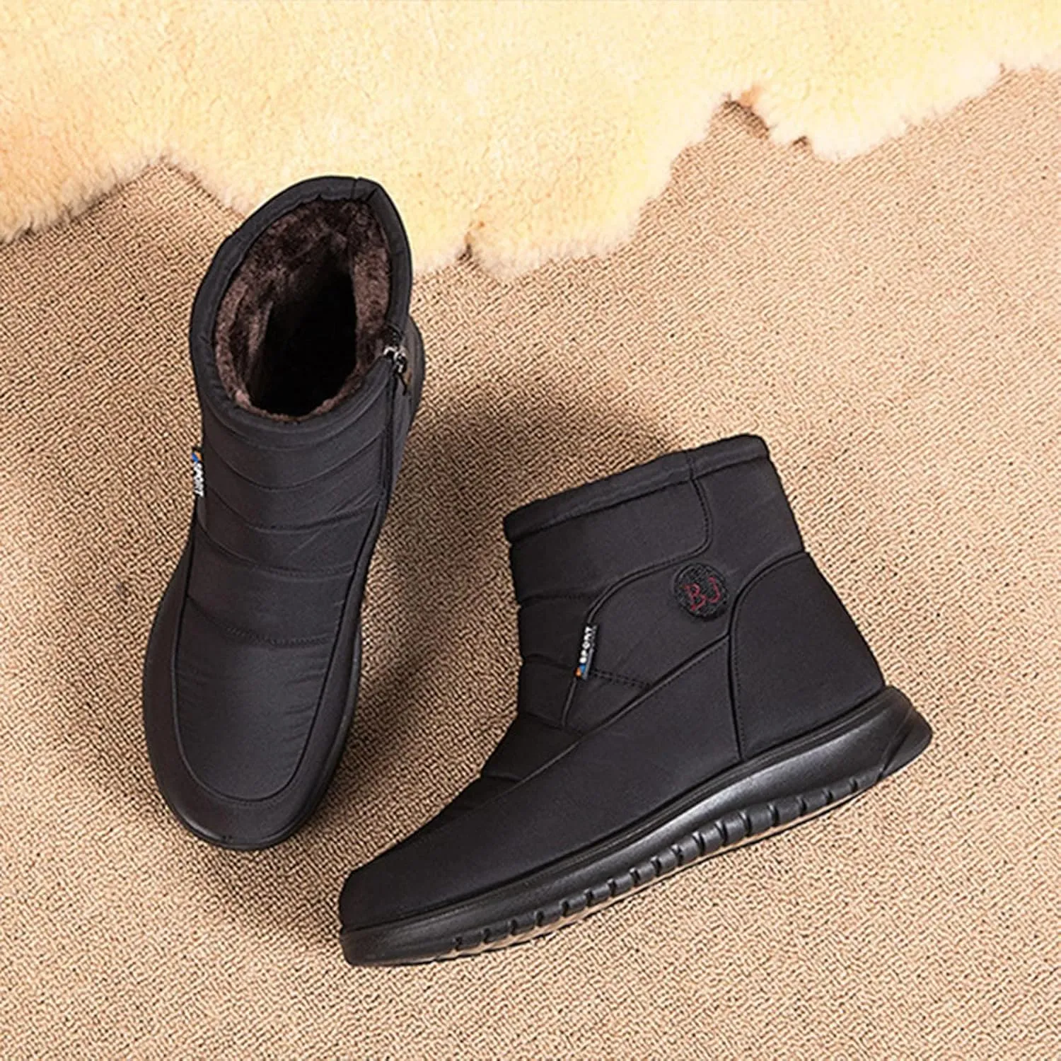 ZBYY Womens Warm Fur Lined Winter Snow Boots Waterproof Ankle Boots Outdoor Booties Comfortable Shoes for Women