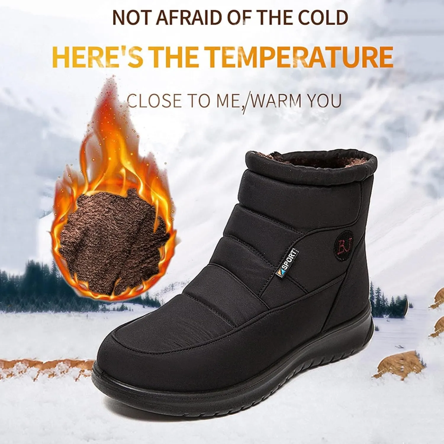 ZBYY Womens Warm Fur Lined Winter Snow Boots Waterproof Ankle Boots Outdoor Booties Comfortable Shoes for Women